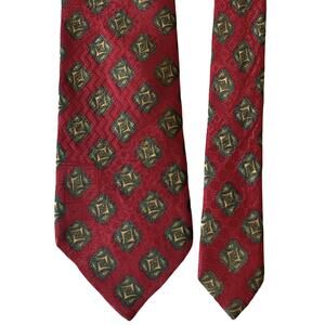 Stefano Ricci Saks 5th Ave Tie Mens Pure Italian Silk Necktie Red Gold 62 in Tie